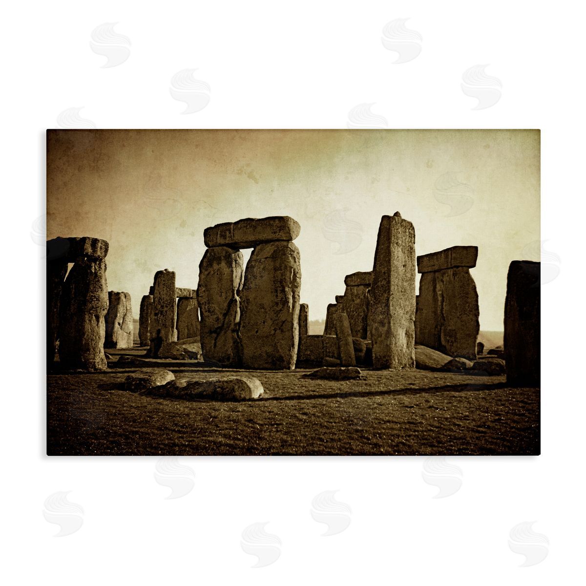 Distant Stonehenge Sepia Canvas Wall Art, Home Decor by Graffi*tee Studios
