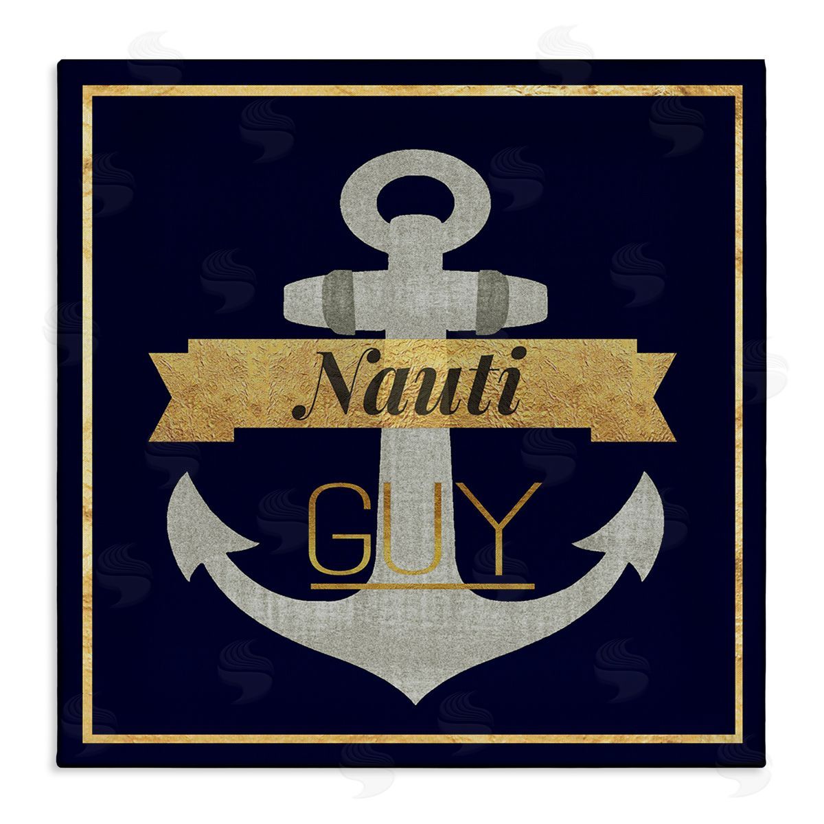 Graffitee Studios Nauti Guy with Anchor Canvas Wall Art Print