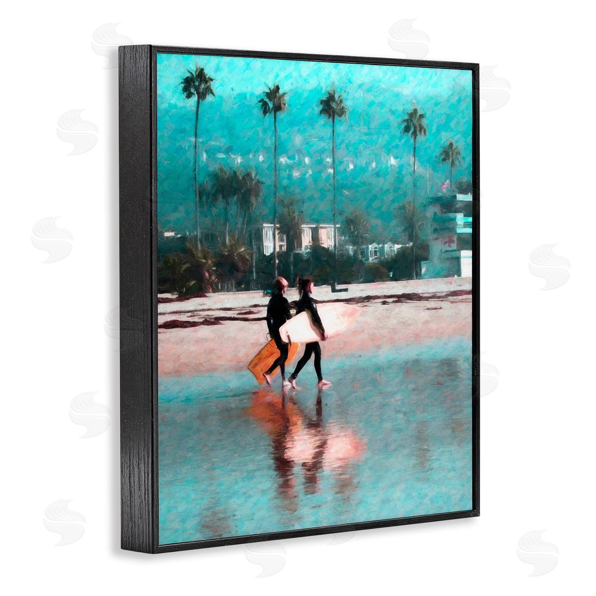Surfers Beach Break Black Frame Print Wall Art, Home Decor by Graffi*tee Studios