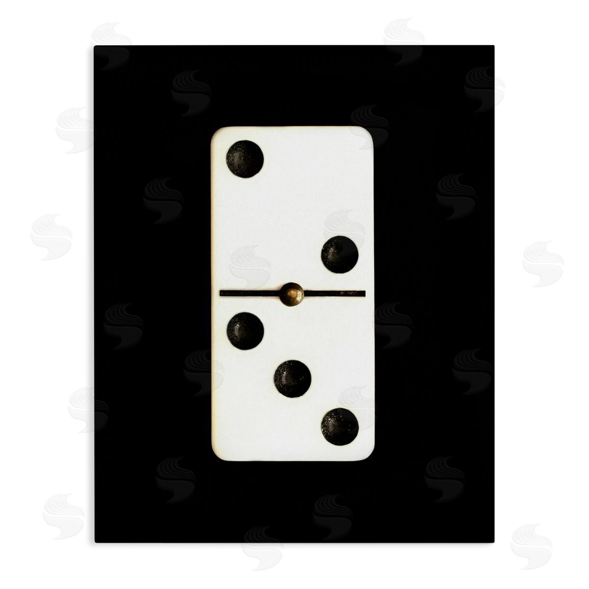 White Domino on Black Canvas Wall Art, Home Decor by Graffi*tee Studios