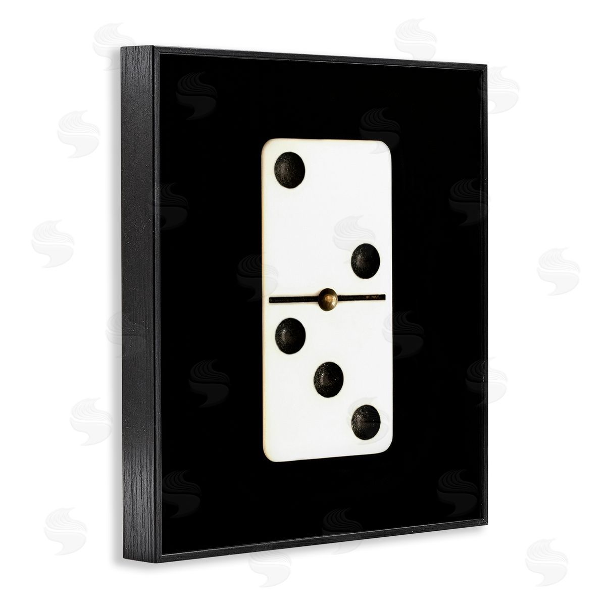 White Domino on Black Black Frame Print Wall Art, Home Decor by Graffi*tee Studios