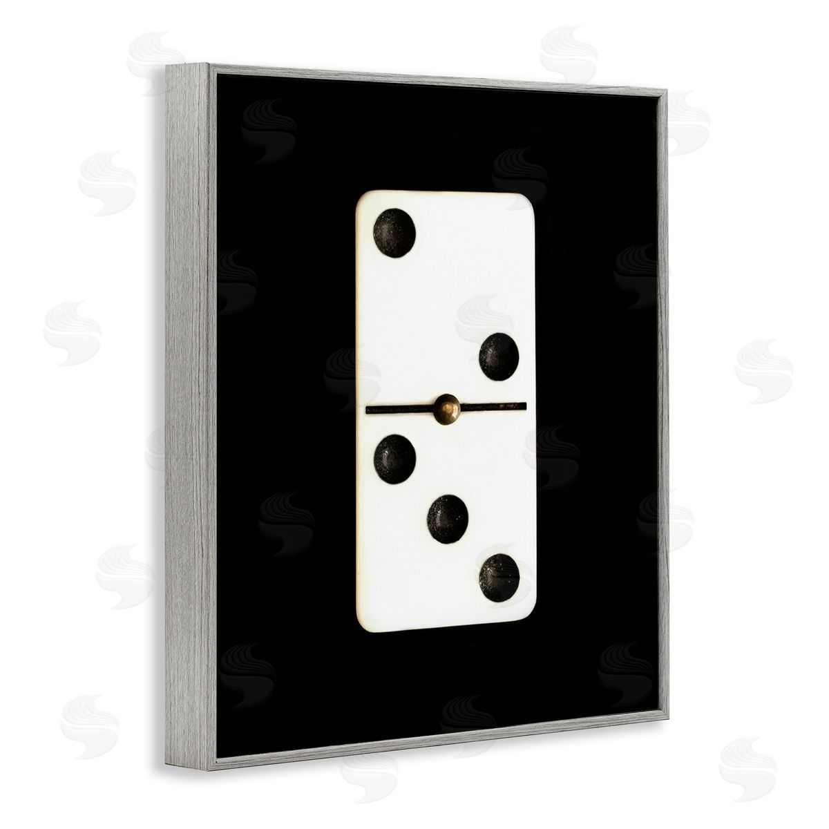 White Domino on Black Grey Frame Print Wall Art, Home Decor by Graffi*tee Studios