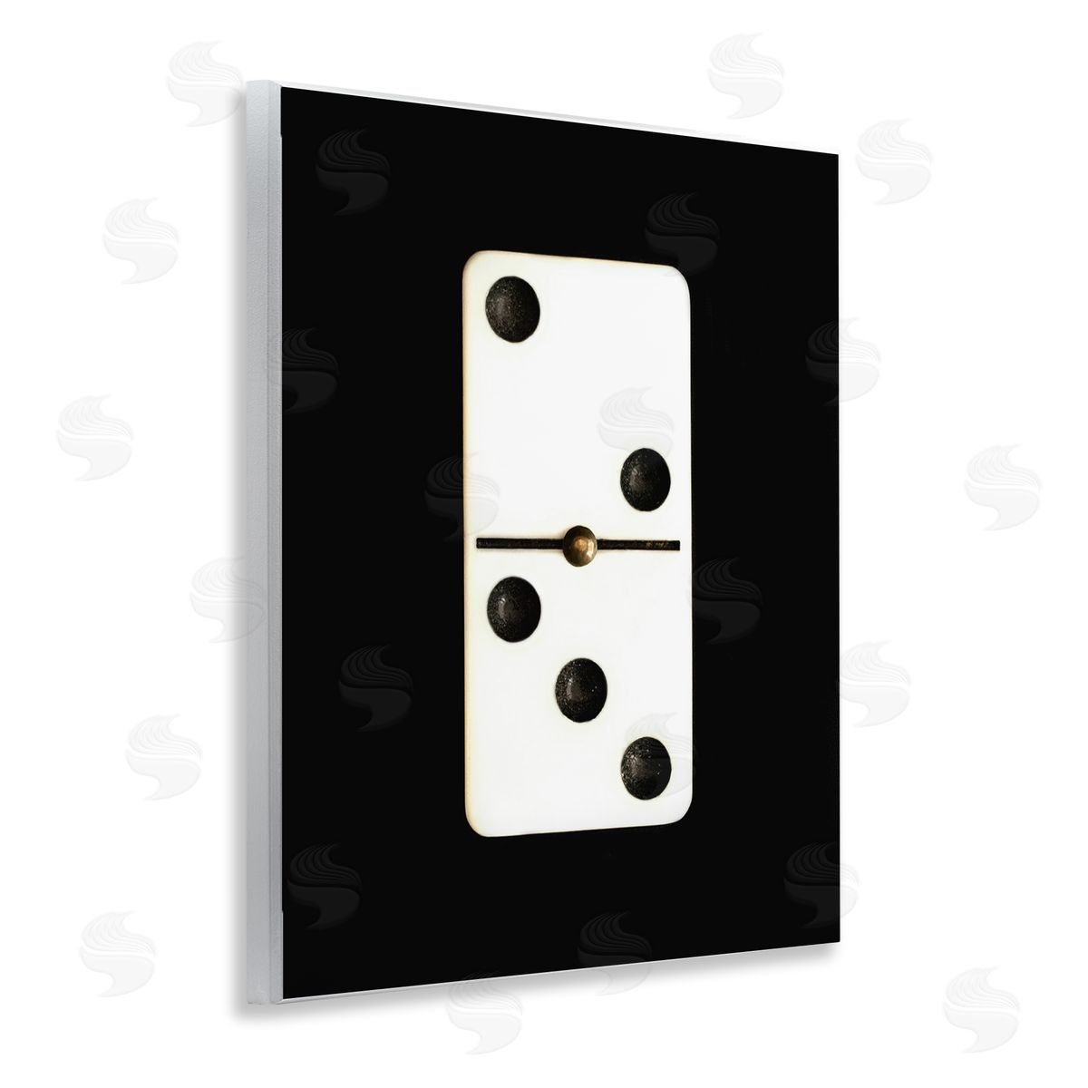 White Domino on Black Wood Plaque Wall Art, Home Decor by Graffi*tee Studios