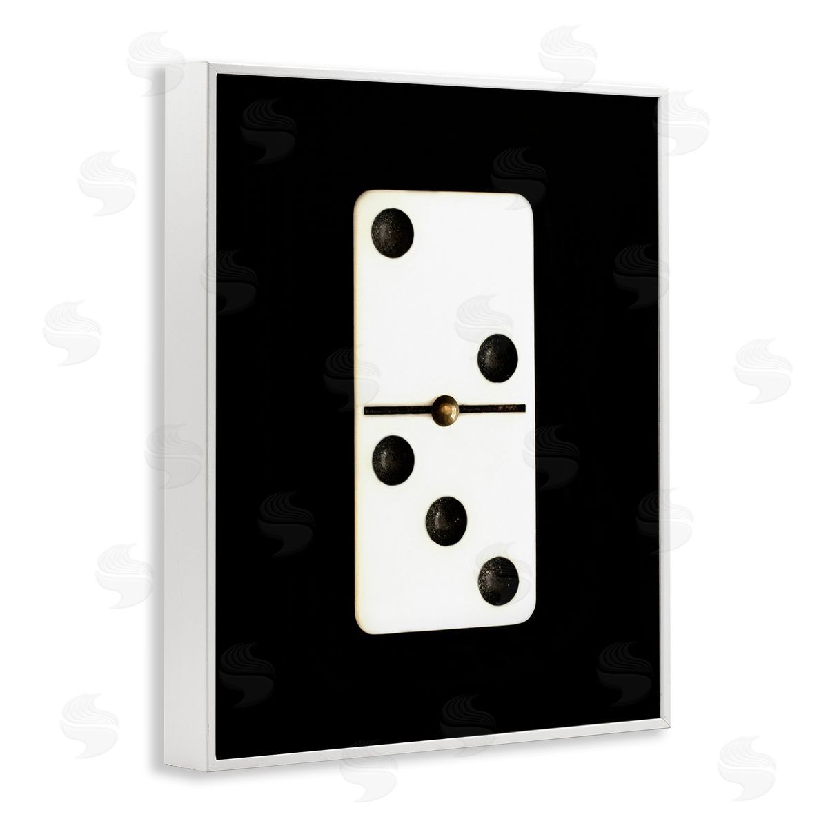 White Domino on Black White Frame Print Wall Art, Home Decor by Graffi*tee Studios