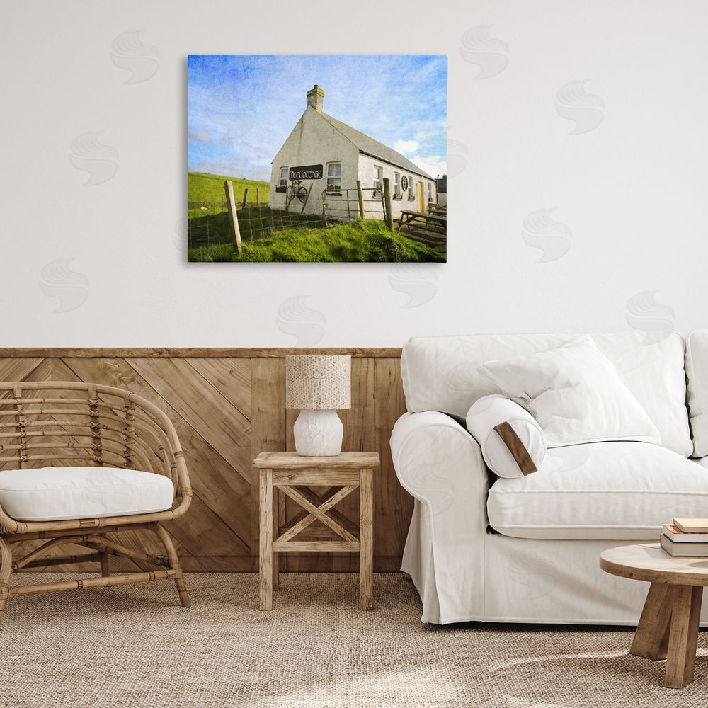 Graffitee Studios Wee Cottage Countryside Canvas Wall Art Print in Room