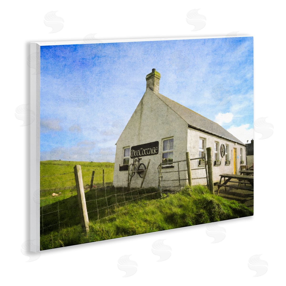 Graffitee Studios Wee Cottage Countryside Wooden Wall Plaque Art Print
