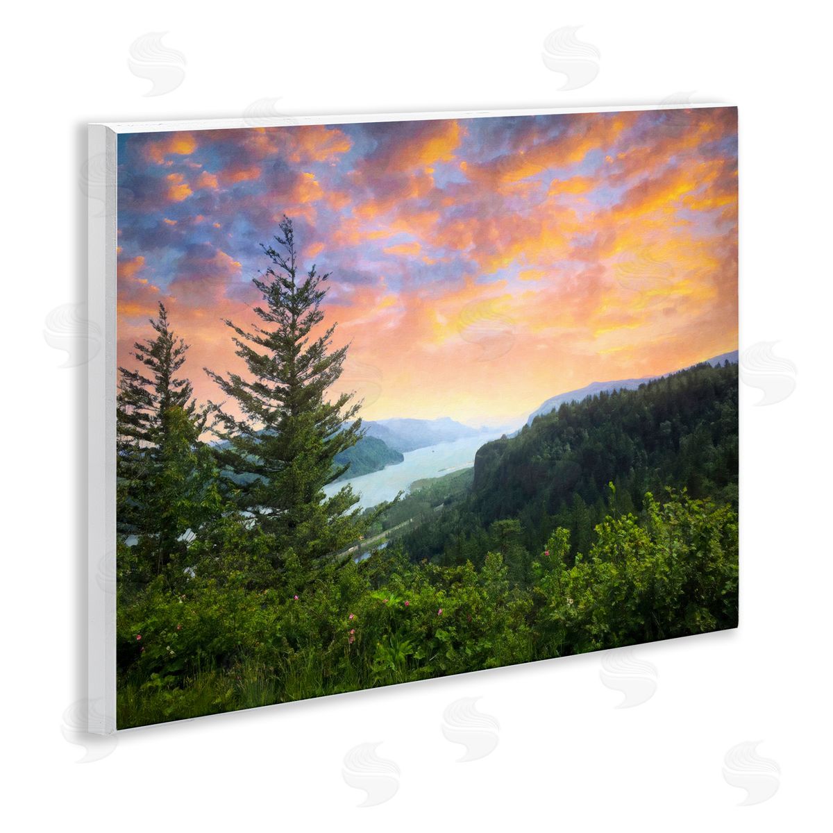 Graffitee Studios Scenic Overlook at Sunset Wooden Wall Plaque Art Print