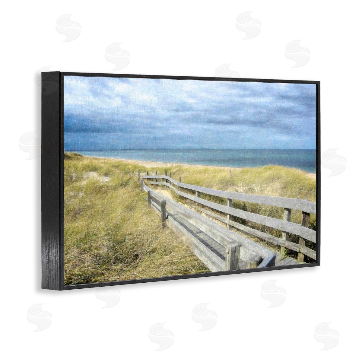 Sandy Boardwalk View Black Frame Print Wall Art, Home Decor by Graffi*tee Studios