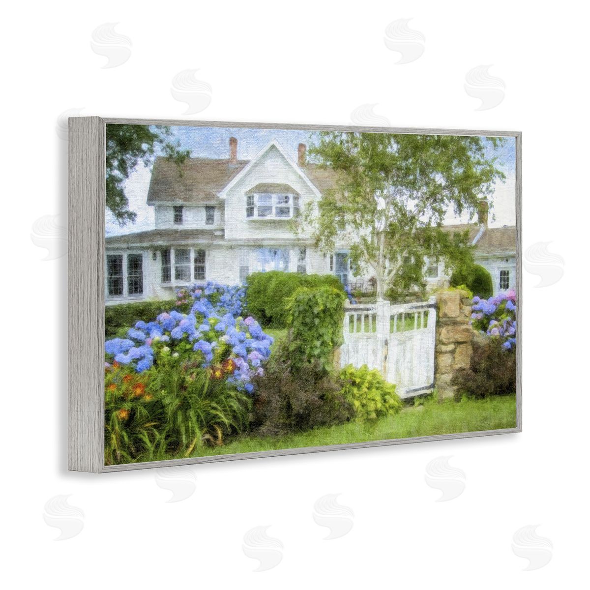 Beach Getaway Cottage Grey Frame Print Wall Art, Home Decor by Graffi*tee Studios