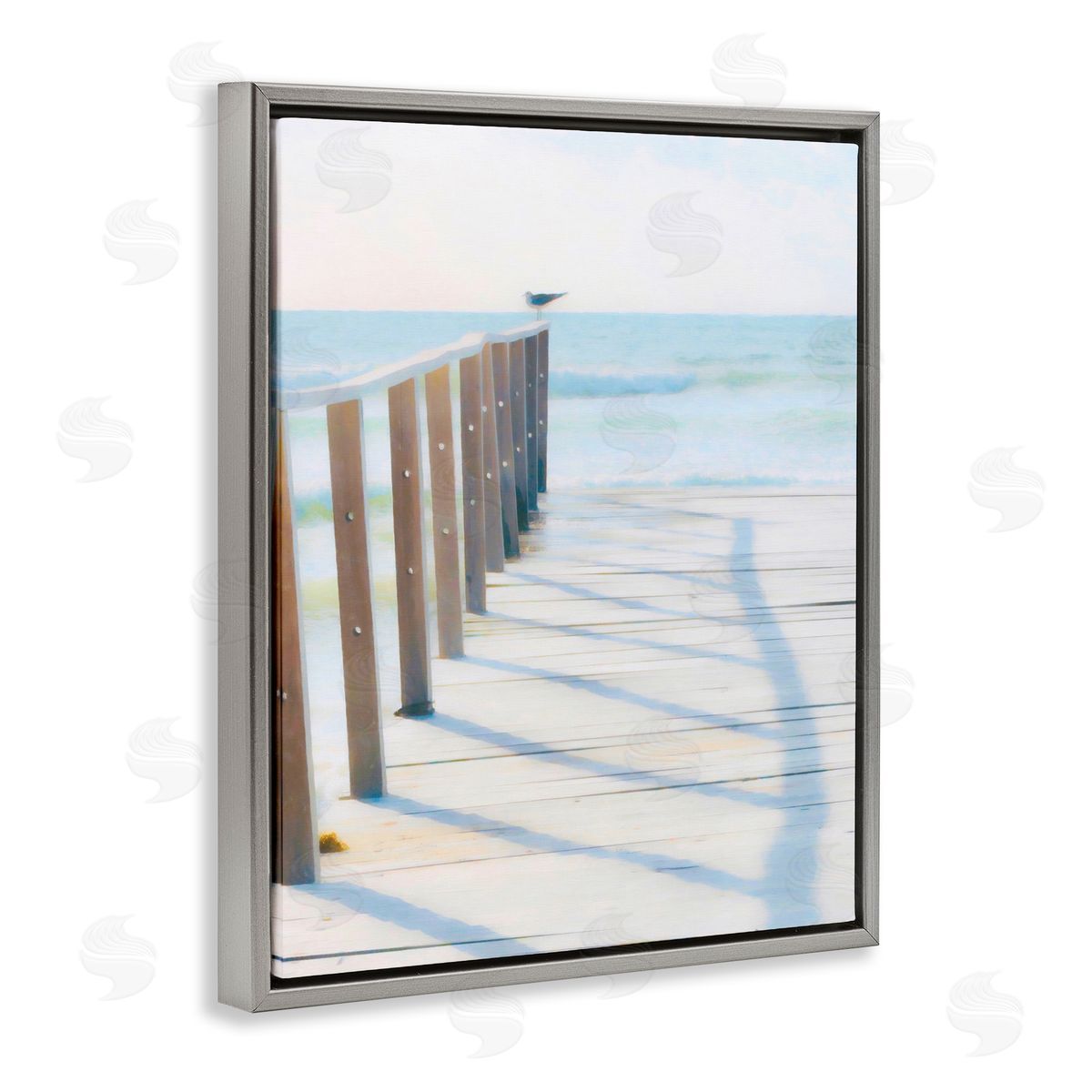 Perched For Best View Grey Floating Frame Canvas Wall Art, Home Decor by Graffi*tee Studios