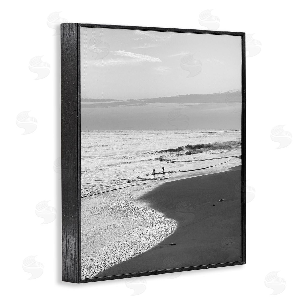 Evening Beach Stroll Black Frame Print Wall Art, Home Decor by Graffi*tee Studios