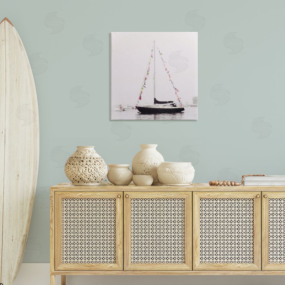Graffitee Studios Sail Flags in Harbor Canvas Wall Art Print in Room