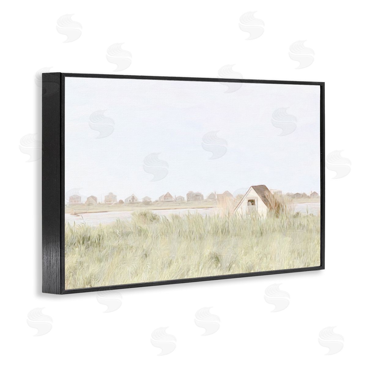 Swaying Grass By Cottage Black Frame Print Wall Art, Home Decor by Graffi*tee Studios