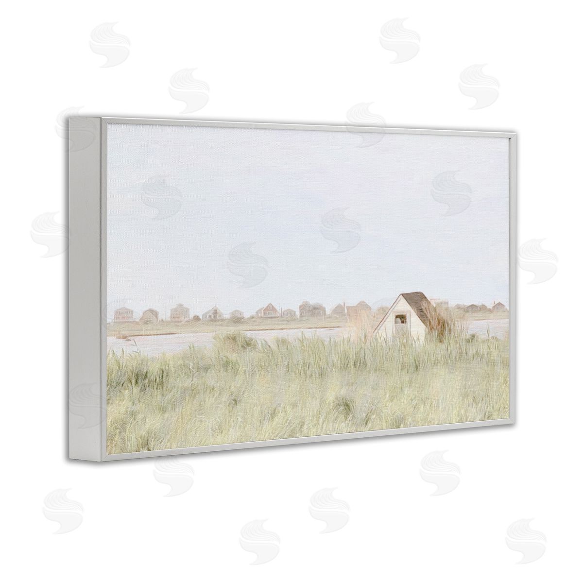 Swaying Grass By Cottage White Frame Print Wall Art, Home Decor by Graffi*tee Studios