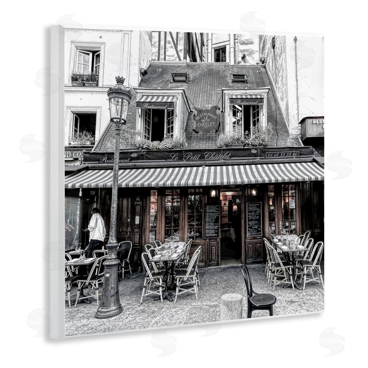 Graffitee Studios Sidewalk Café Bistro Wooden Wall Plaque Art Print