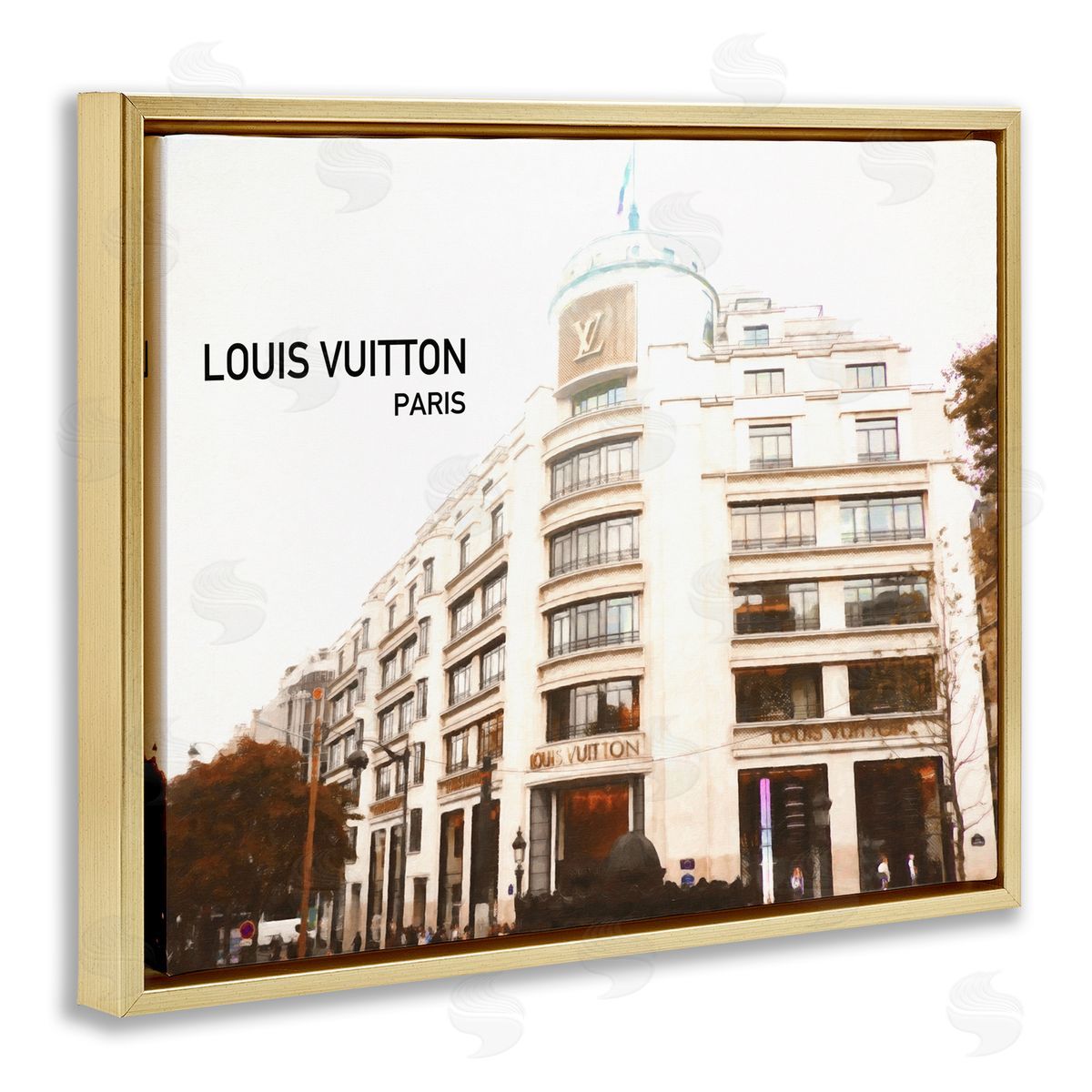 Designer Brand Building Gold Floating Frame Canvas Wall Art, Home Decor by Graffi*tee Studios