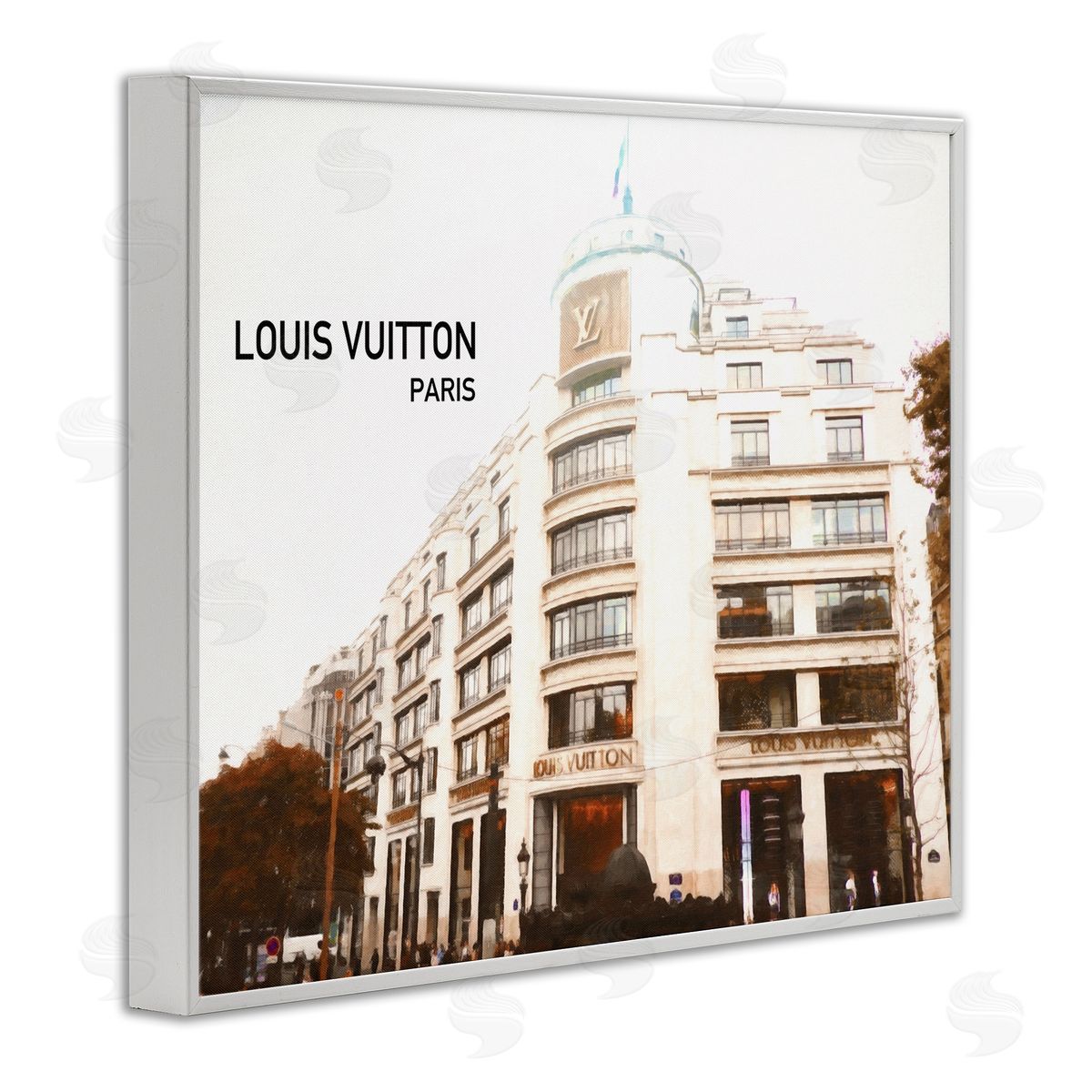 Designer Brand Building White Frame Print Wall Art, Home Decor by Graffi*tee Studios