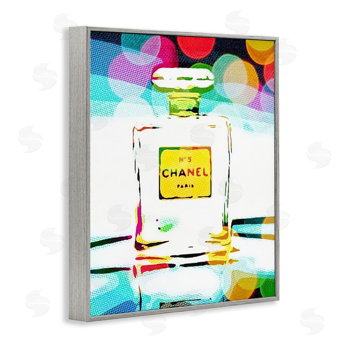 Perfume with Modern Bokeh Grey Frame Print Wall Art, Home Decor by Graffi*tee Studios