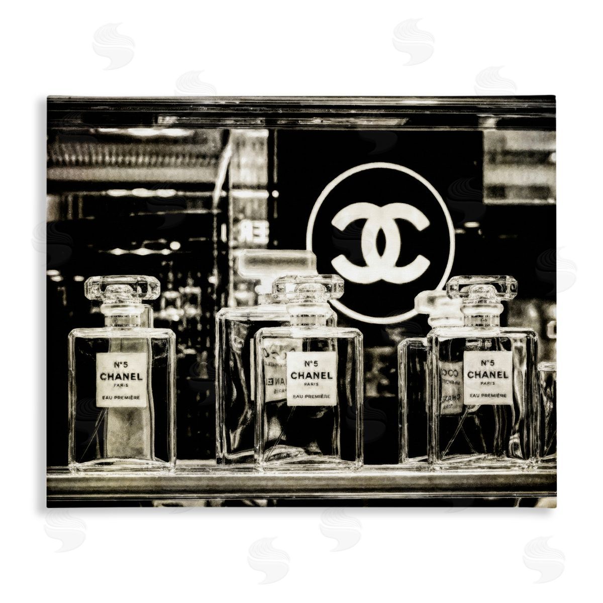 Graffitee Studios Monochrome Perfumes Display Canvas Wall Art Print