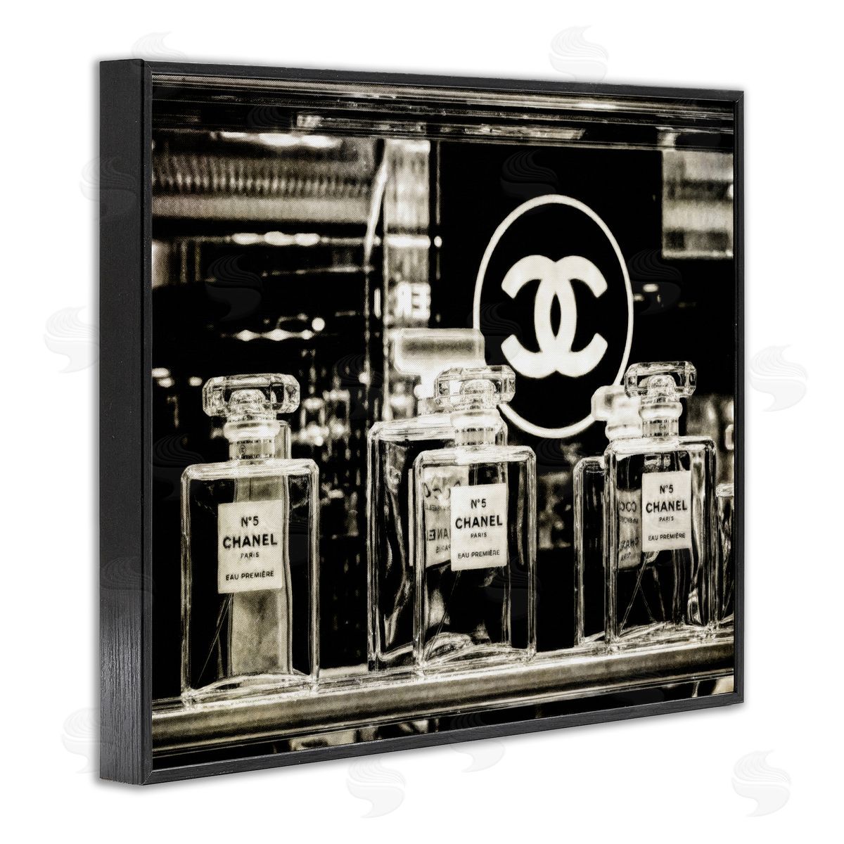 Graffitee Studios Monochrome Perfumes Display Black Framed Giclee Wall Art Print