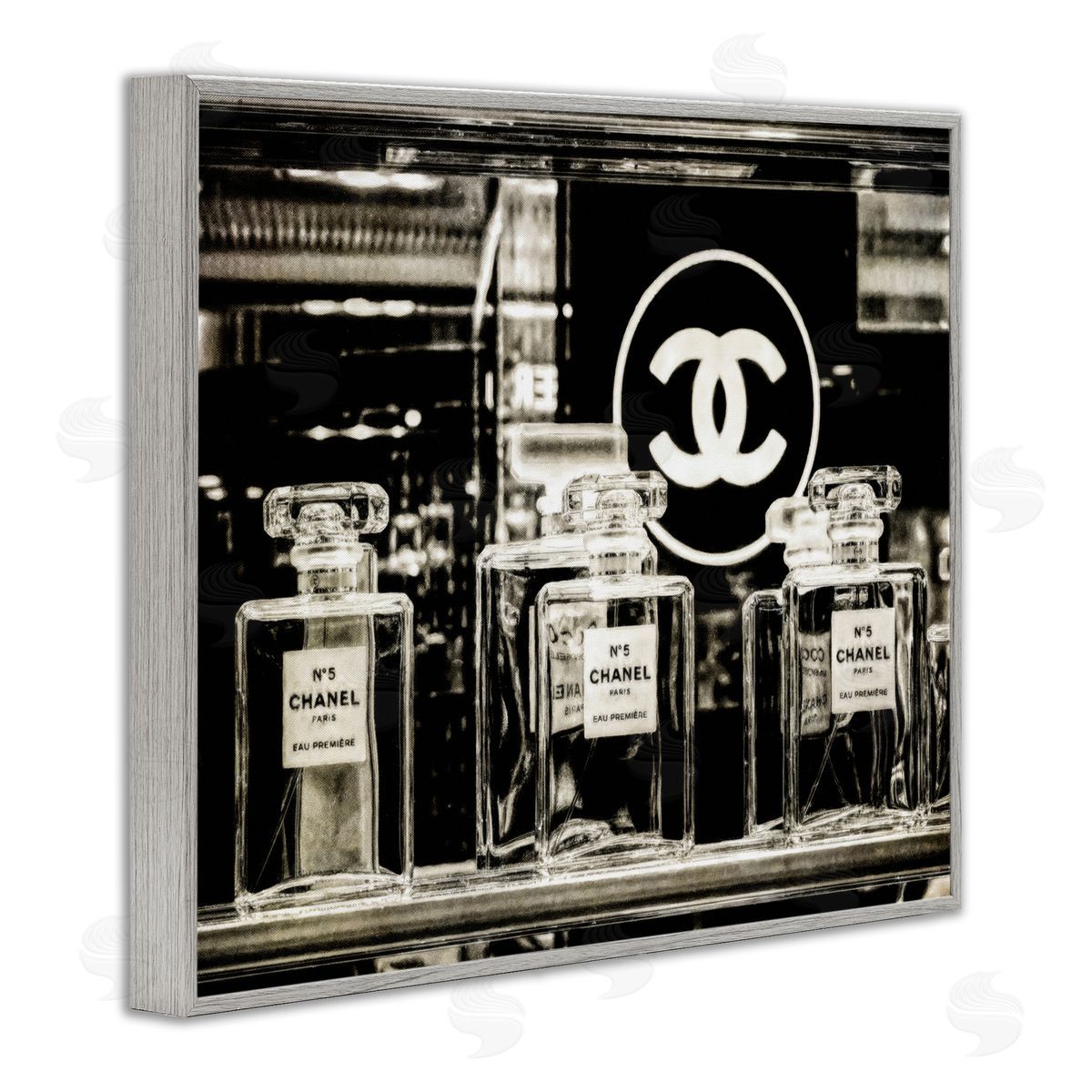 Graffitee Studios Monochrome Perfumes Display Gray Framed Giclee Wall Art Print
