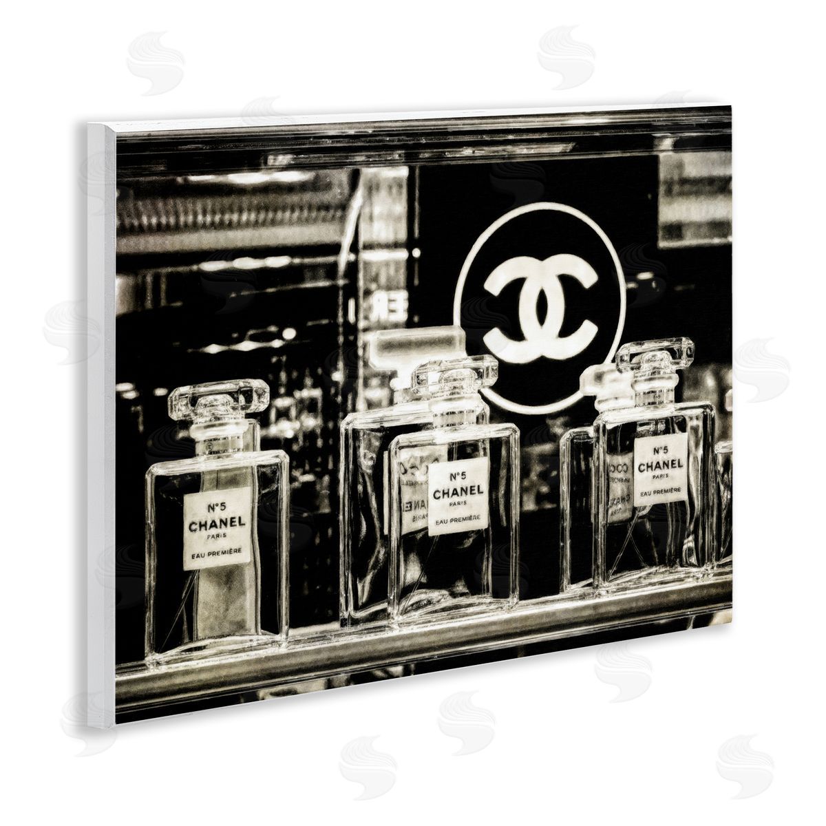 Graffitee Studios Monochrome Perfumes Display Wooden Wall Plaque Art Print