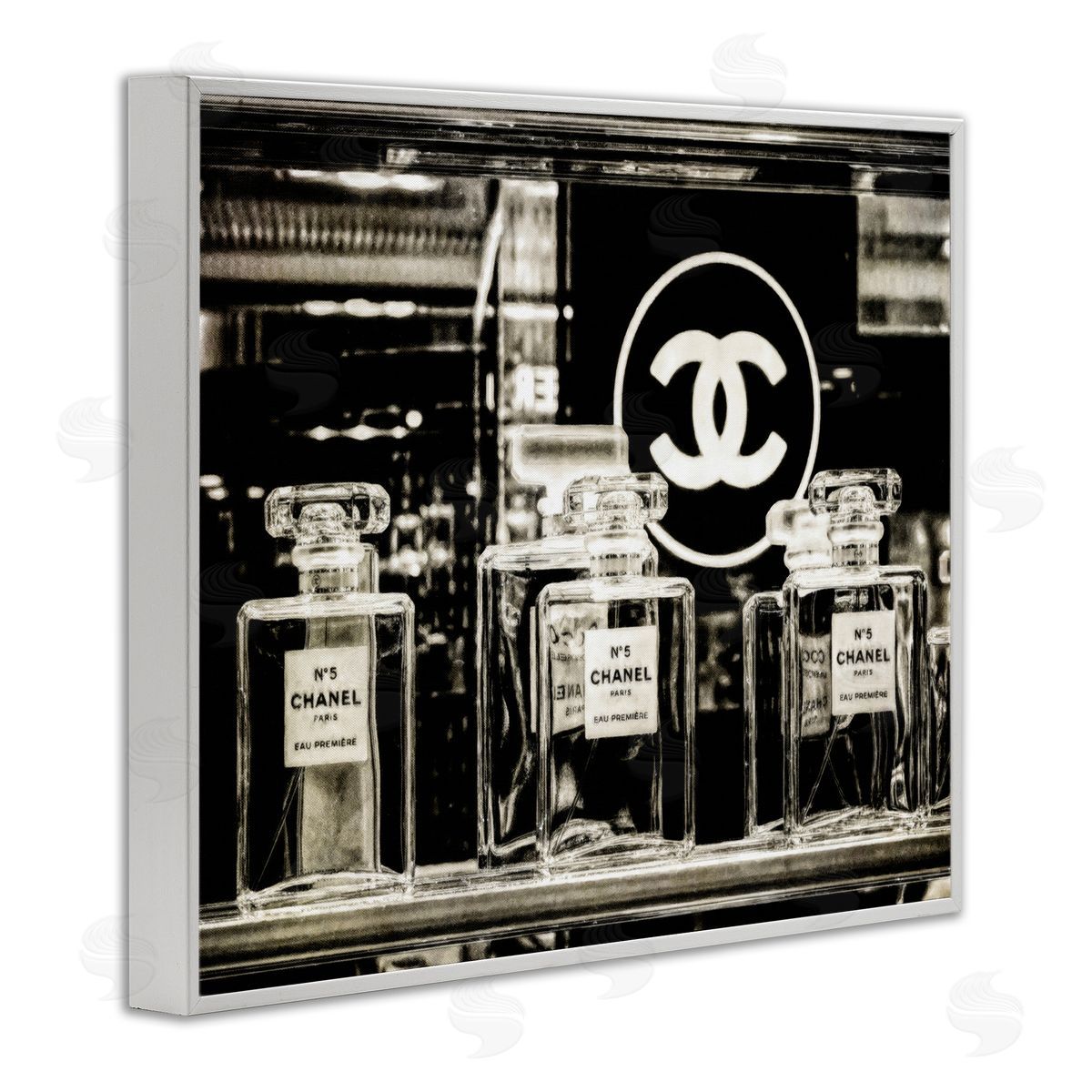 Graffitee Studios Monochrome Perfumes Display White Framed Giclee Wall Art Print