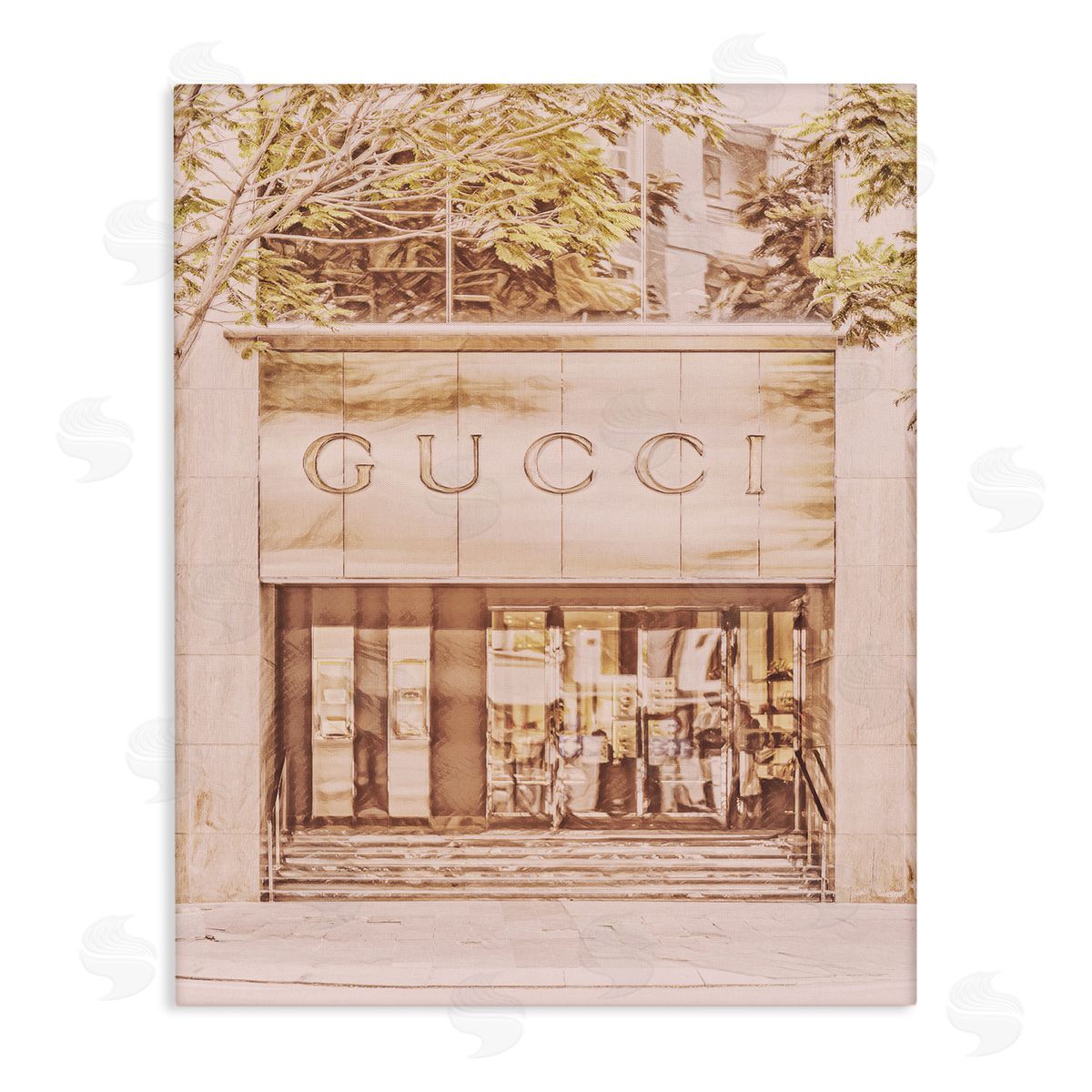 Pink Designer Storefront Canvas Wall Art, Home Decor by Graffi*tee Studios