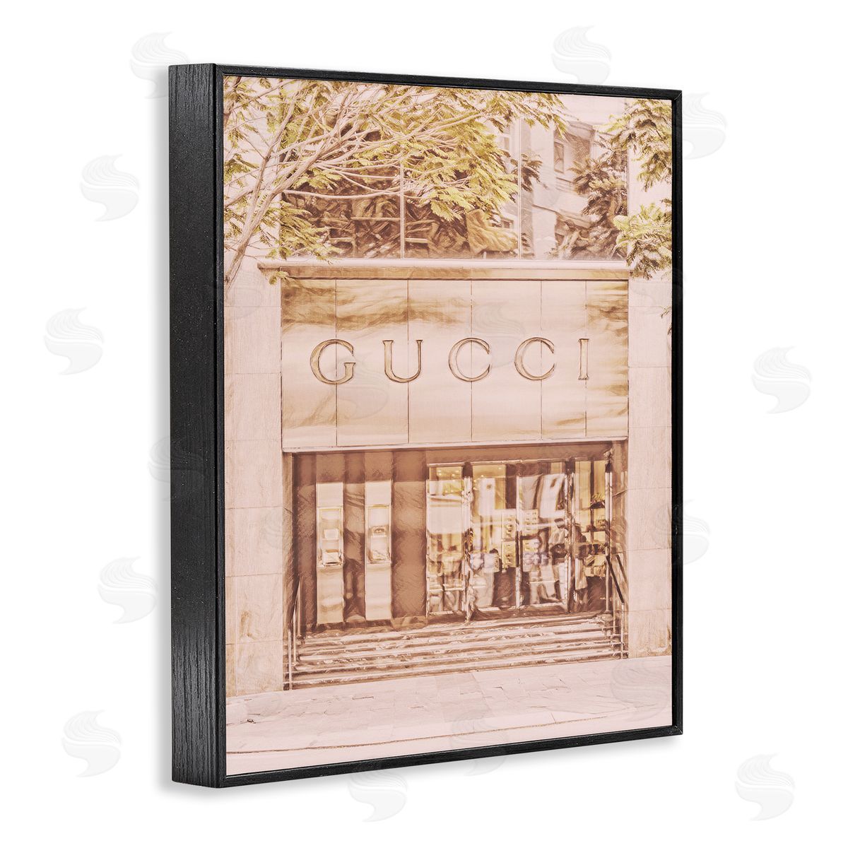 Pink Designer Storefront Black Frame Print Wall Art, Home Decor by Graffi*tee Studios