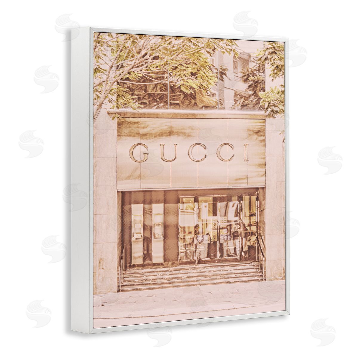 Pink Designer Storefront White Frame Print Wall Art, Home Decor by Graffi*tee Studios