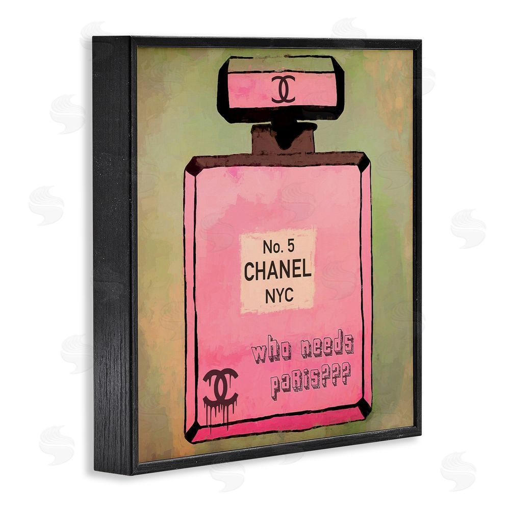 Graffitee Studios Who Needs Paris Glam Perfume Black Framed Giclee Wall Art Print