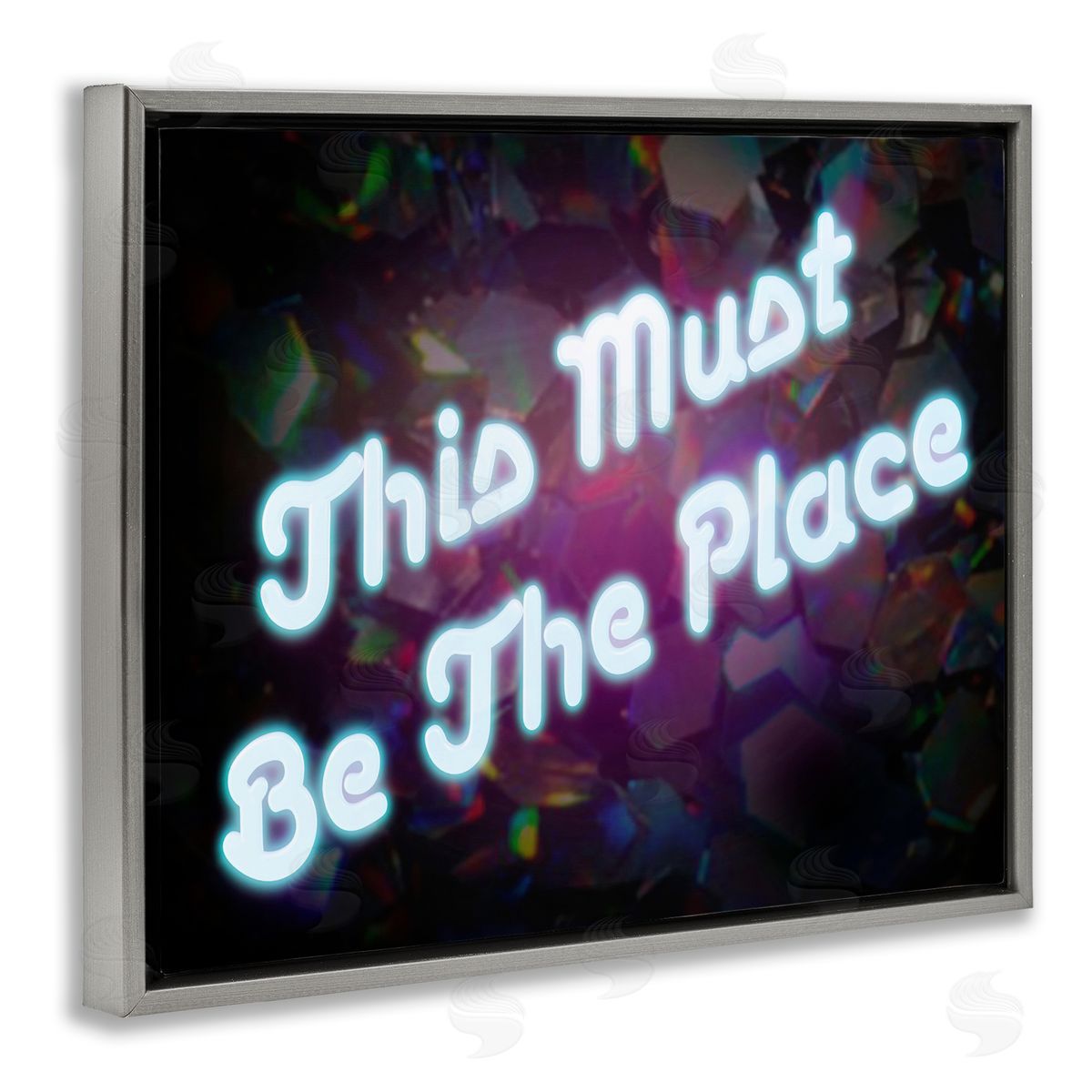 Graffitee Studios This Must Be The Place Gray Floating Frame Canvas Wall Art Print