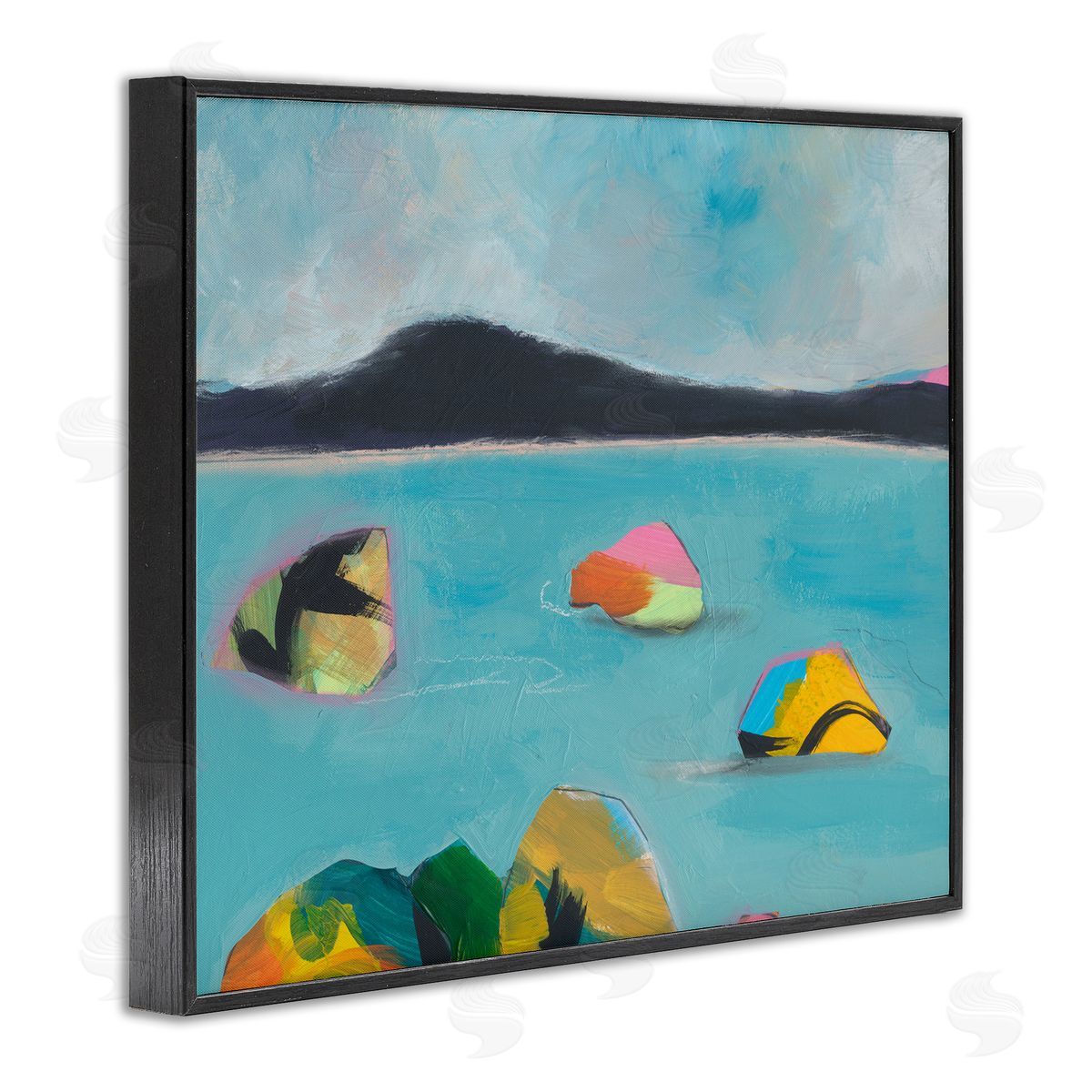 Jan Weiss Abstract Sea Buoys Black Framed Giclee Wall Art Print