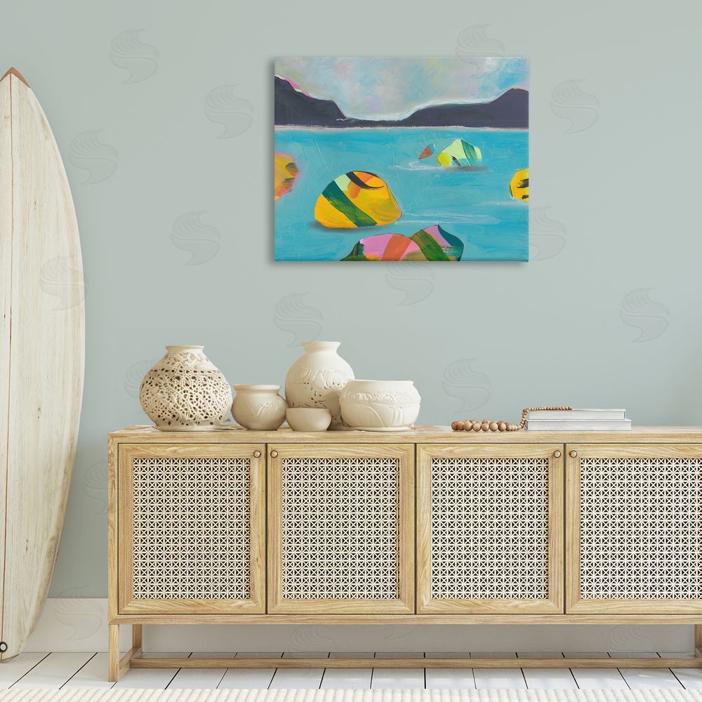 Jan Weiss Sea Buoys Floating Canvas Wall Art Print in Room