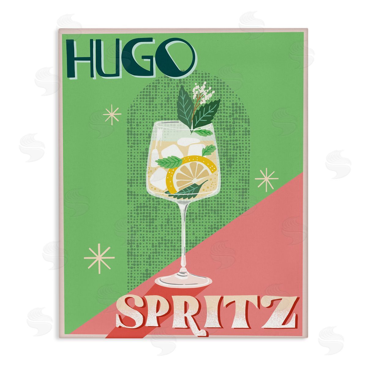 Hugo Spritz Cocktail Canvas Wall Art, Home Decor by Jo Reid