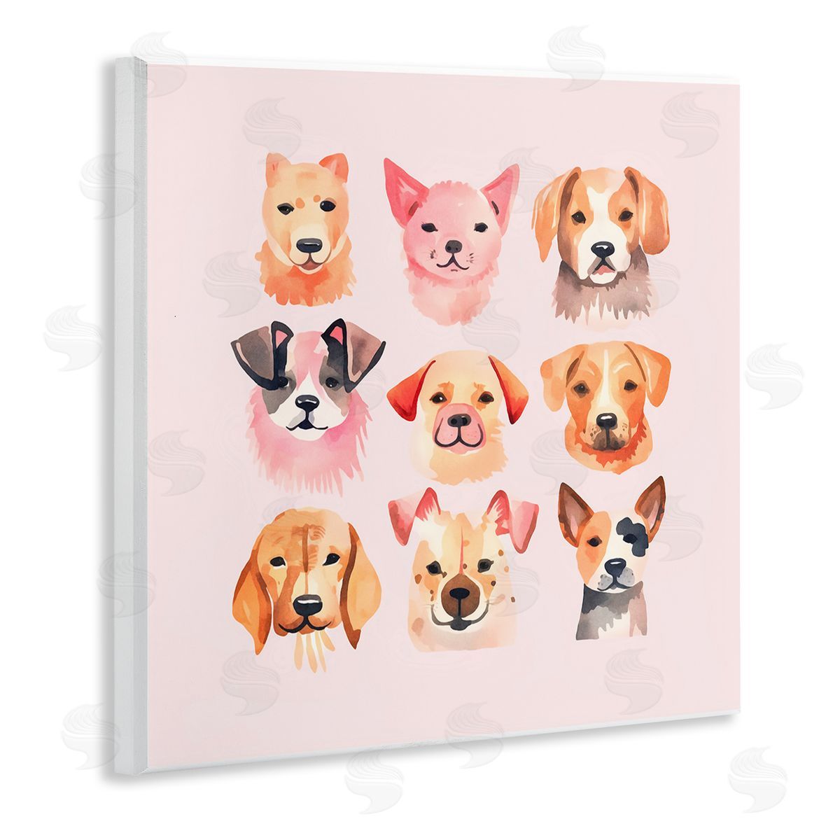 Andrea Haase Whimsy Dog Parade Wooden Wall Plaque Art Print