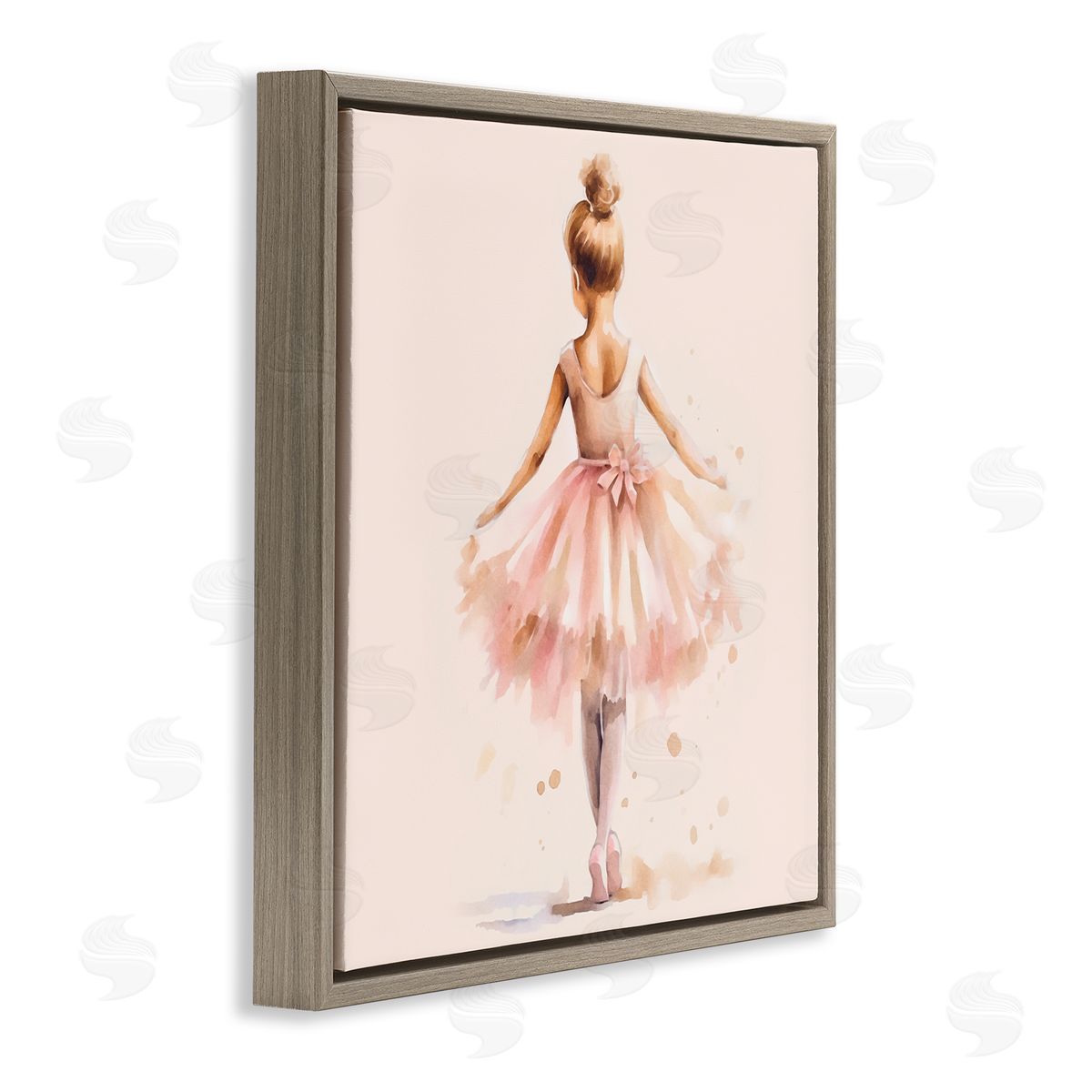 Andrea Haase Stepping Ballerina in Tutu Brown Floating Frame Canvas Wall Art Print