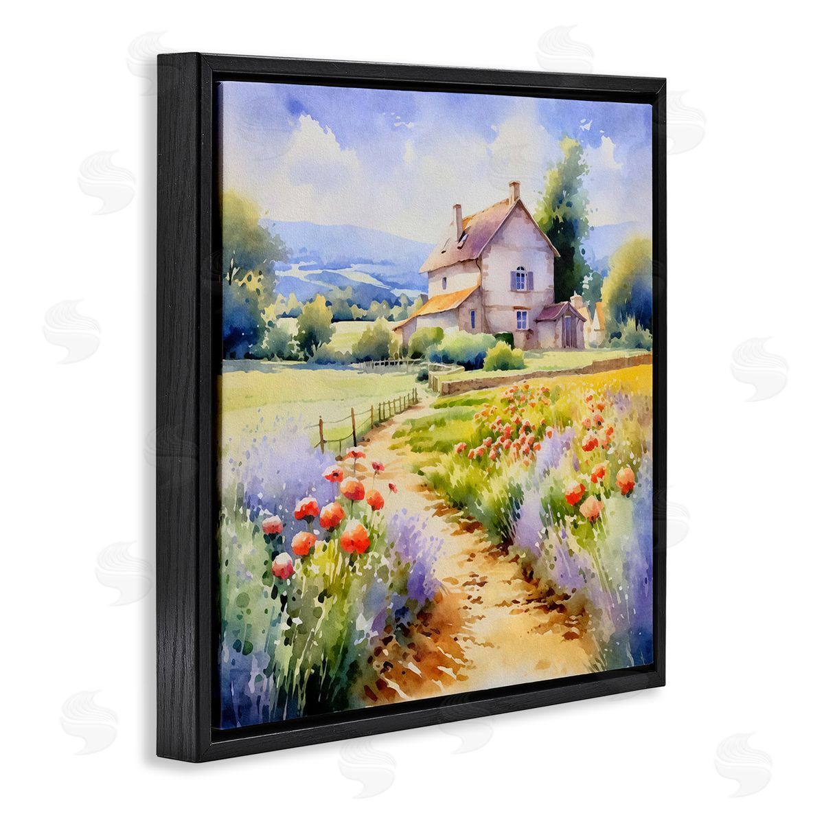 Andrea Haase Provence Cottage Gardens Black Floating Frame Canvas Wall Art Print