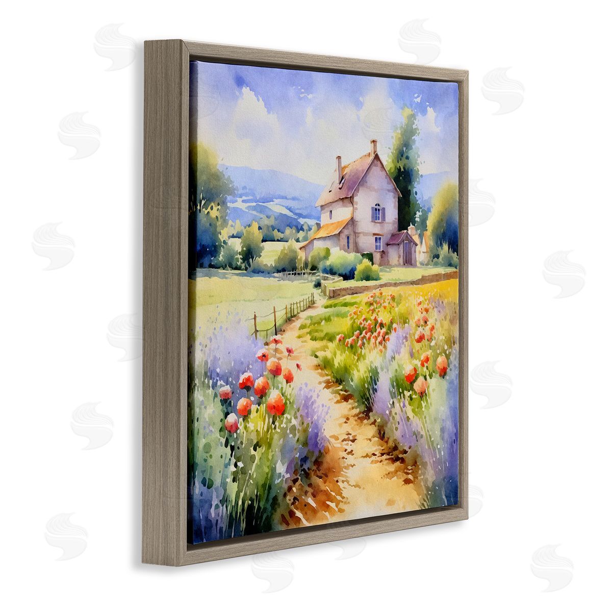 Andrea Haase Provence Cottage Gardens Brown Floating Frame Canvas Wall Art Print