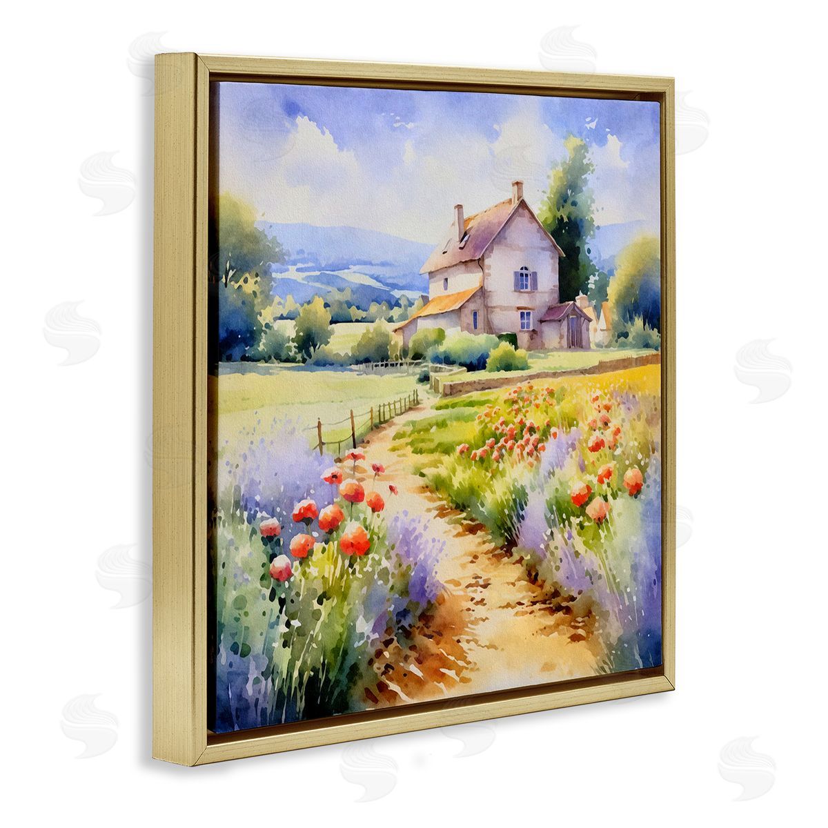 Andrea Haase Provence Cottage Gardens Gold Floating Frame Canvas Wall Art Print