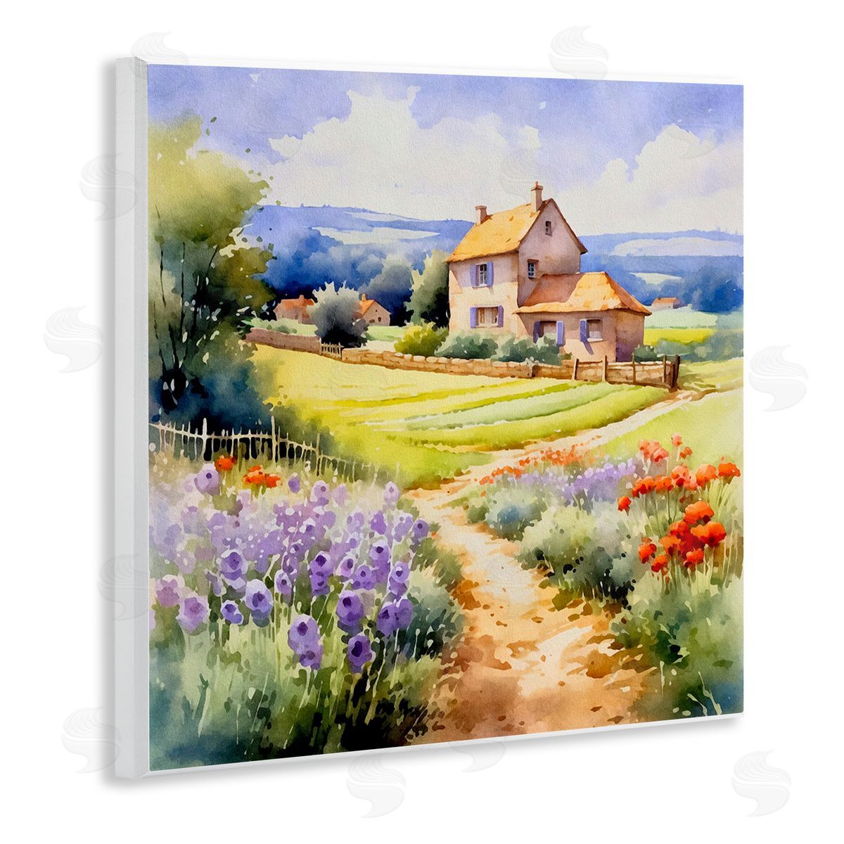 Andrea Haase Summer Lavender Farm Wooden Wall Plaque Art Print
