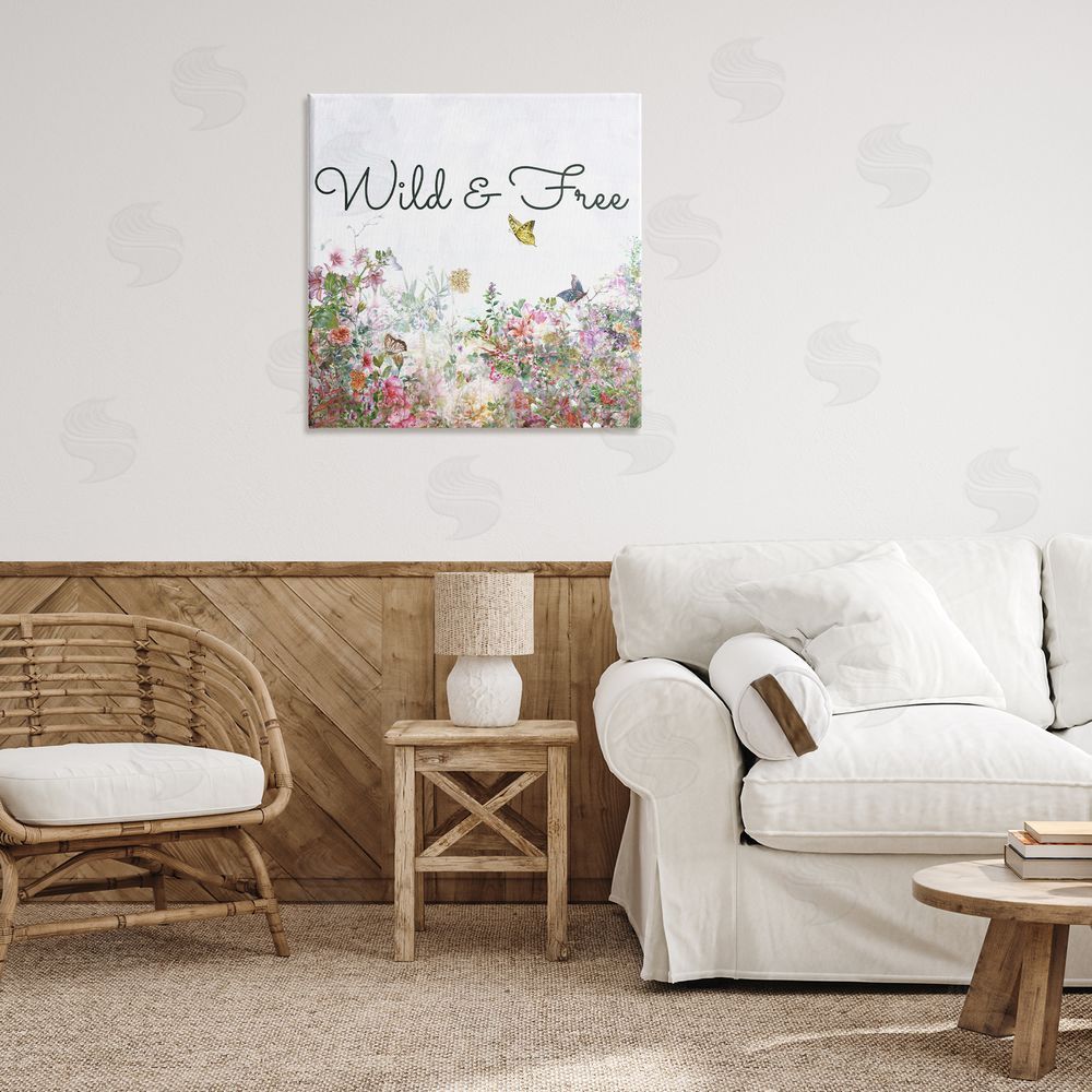Karen Smith Wild & Free Butterflies Canvas Wall Art Print in Room