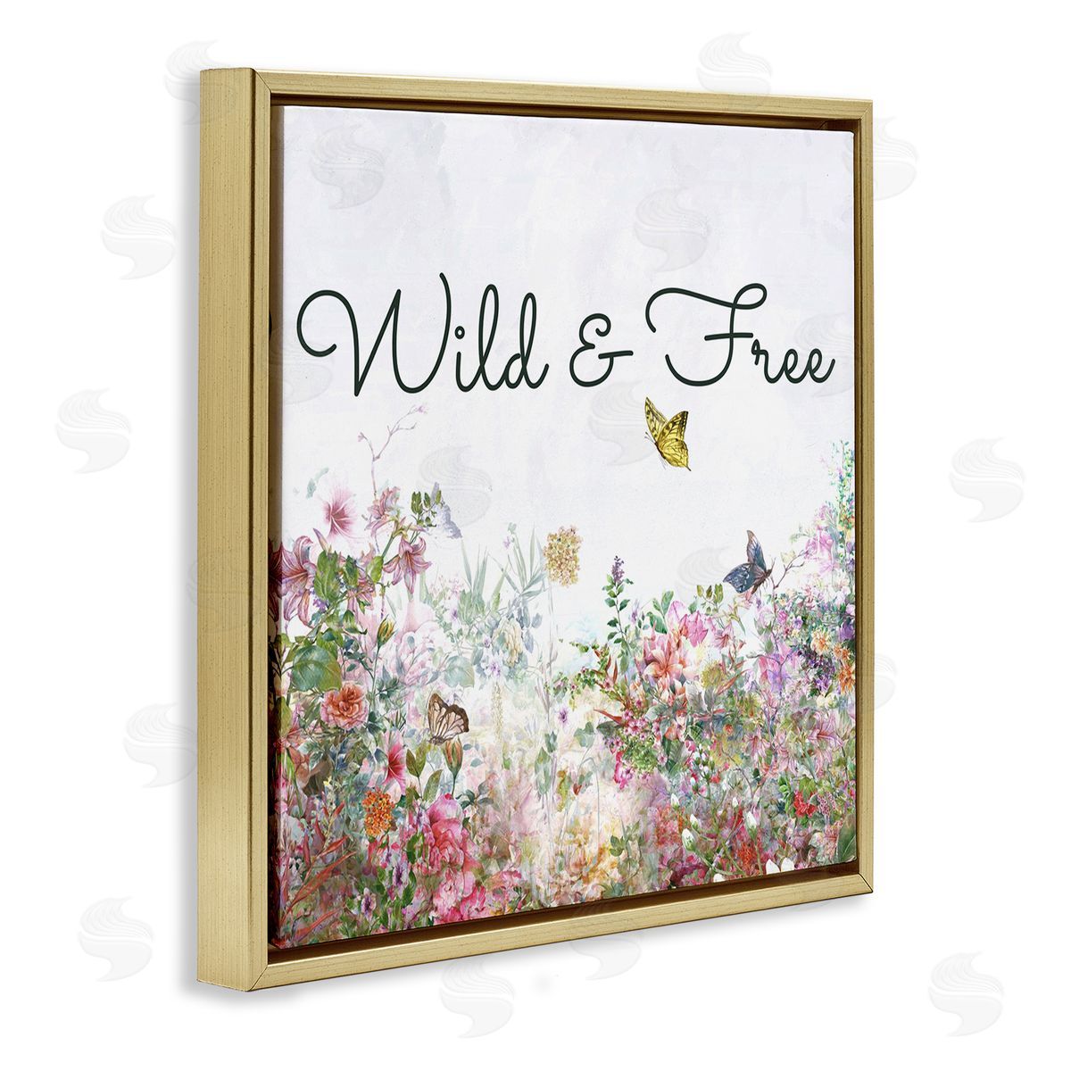 Karen Smith Wild & Free Butterflies Gold Floating Frame Canvas Wall Art Print