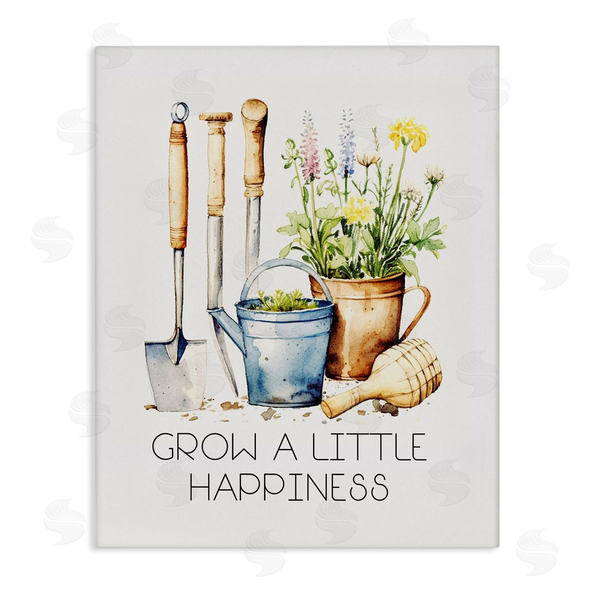 Grow Happiness Gardening Canvas Wall Art, Home Decor by Karen Smith