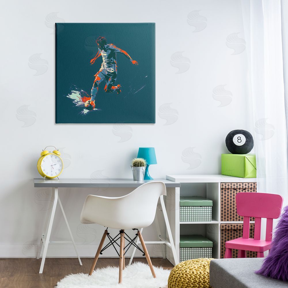 Lazar Studio Winning Soccer Goal Canvas Wall Art Print in Room