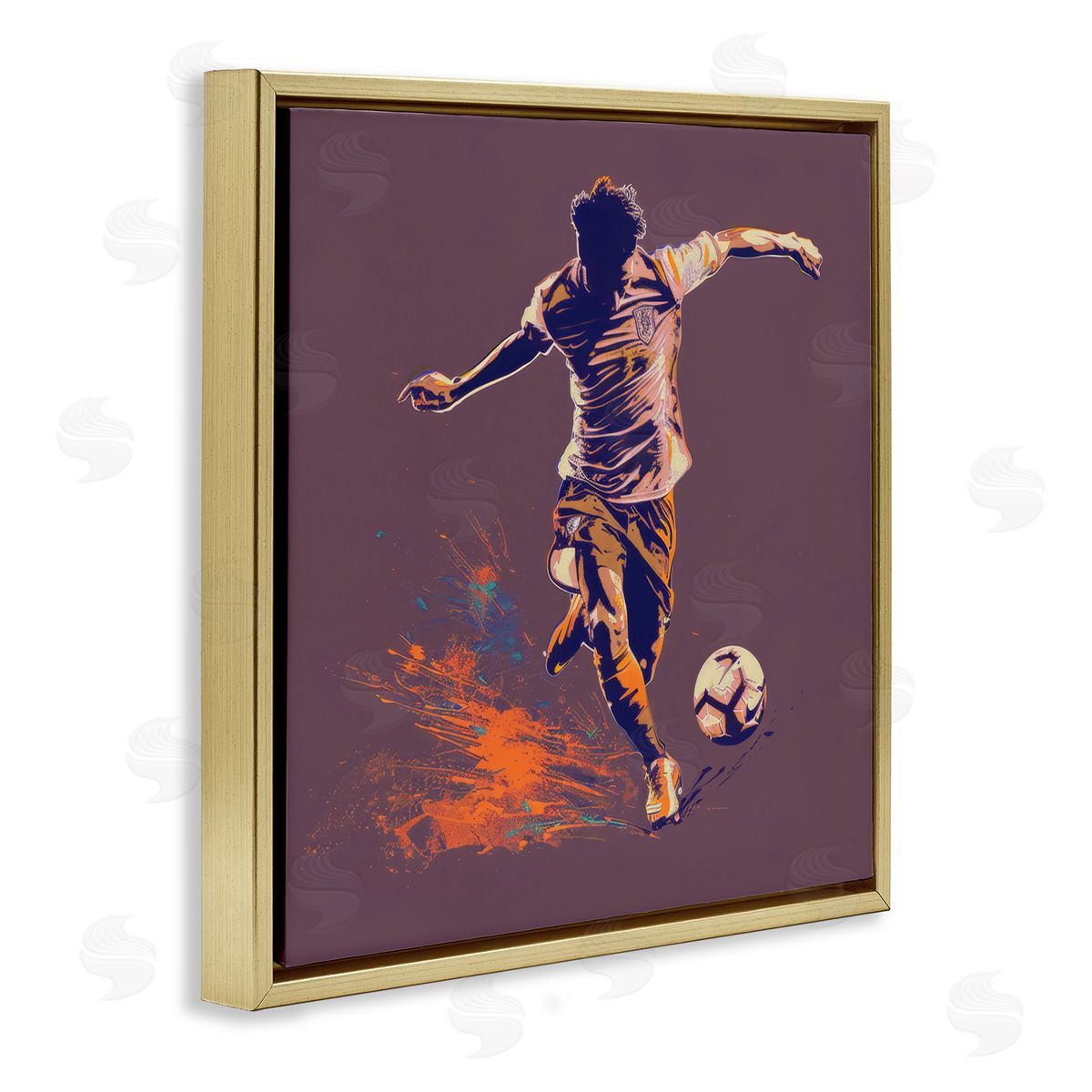 Lazar Studio Winning Goal Abstract Athlete Gold Floating Frame Canvas Wall Art Print