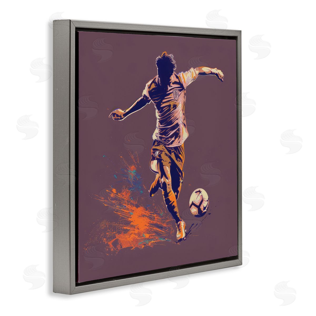 Lazar Studio Winning Goal Abstract Athlete Gray Floating Frame Canvas Wall Art Print