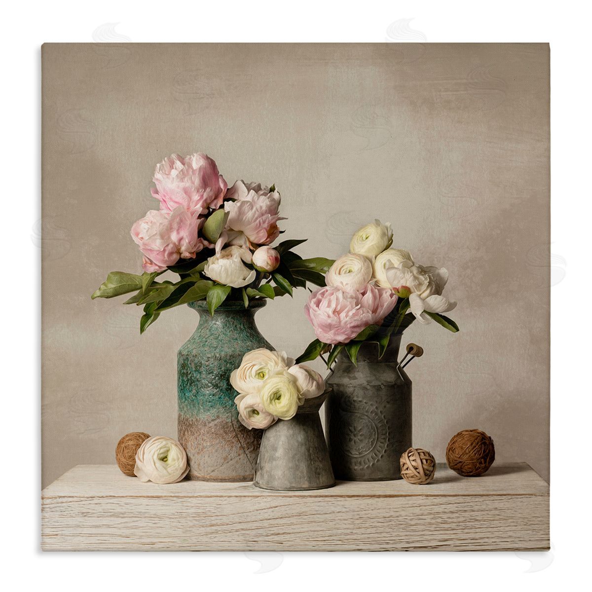 Leah McLean Three Spring Blooms Canvas Wall Art Print