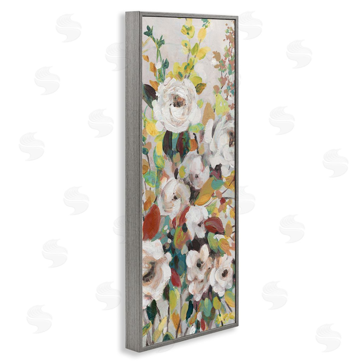 Blooming Roses Array Grey Frame Print Wall Art, Home Decor by Carol Robinson