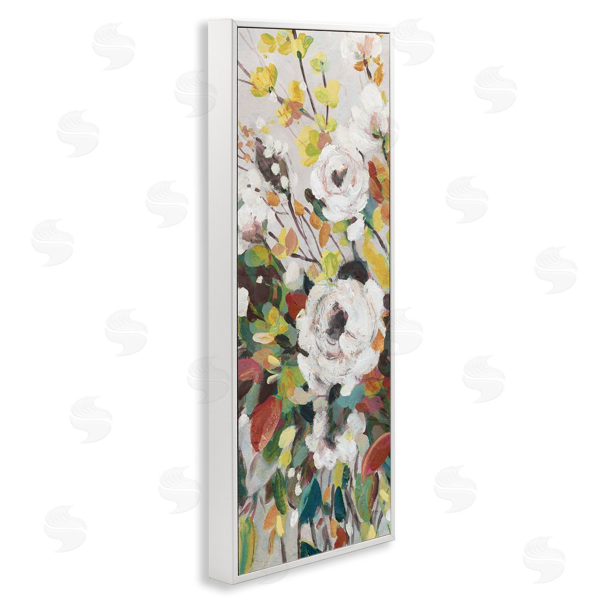 Mixed Flowers Array White Frame Print Wall Art, Home Decor by Carol Robinson